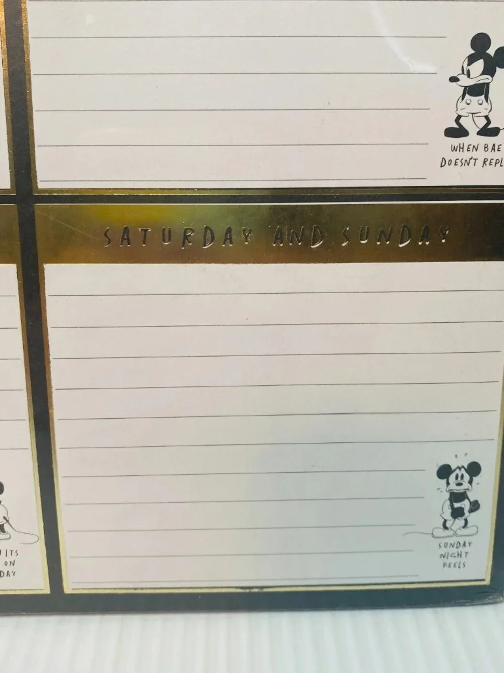 Disney x Typo Calendar Planner Sheets Mickey Mouse Black Gold NEW